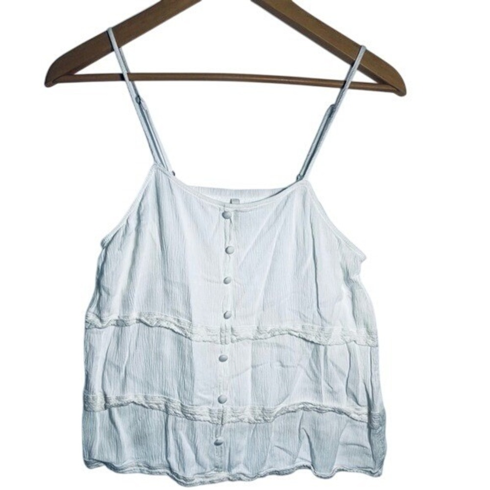 Mudd White Strappy Lace Crop Top Size‎ XS